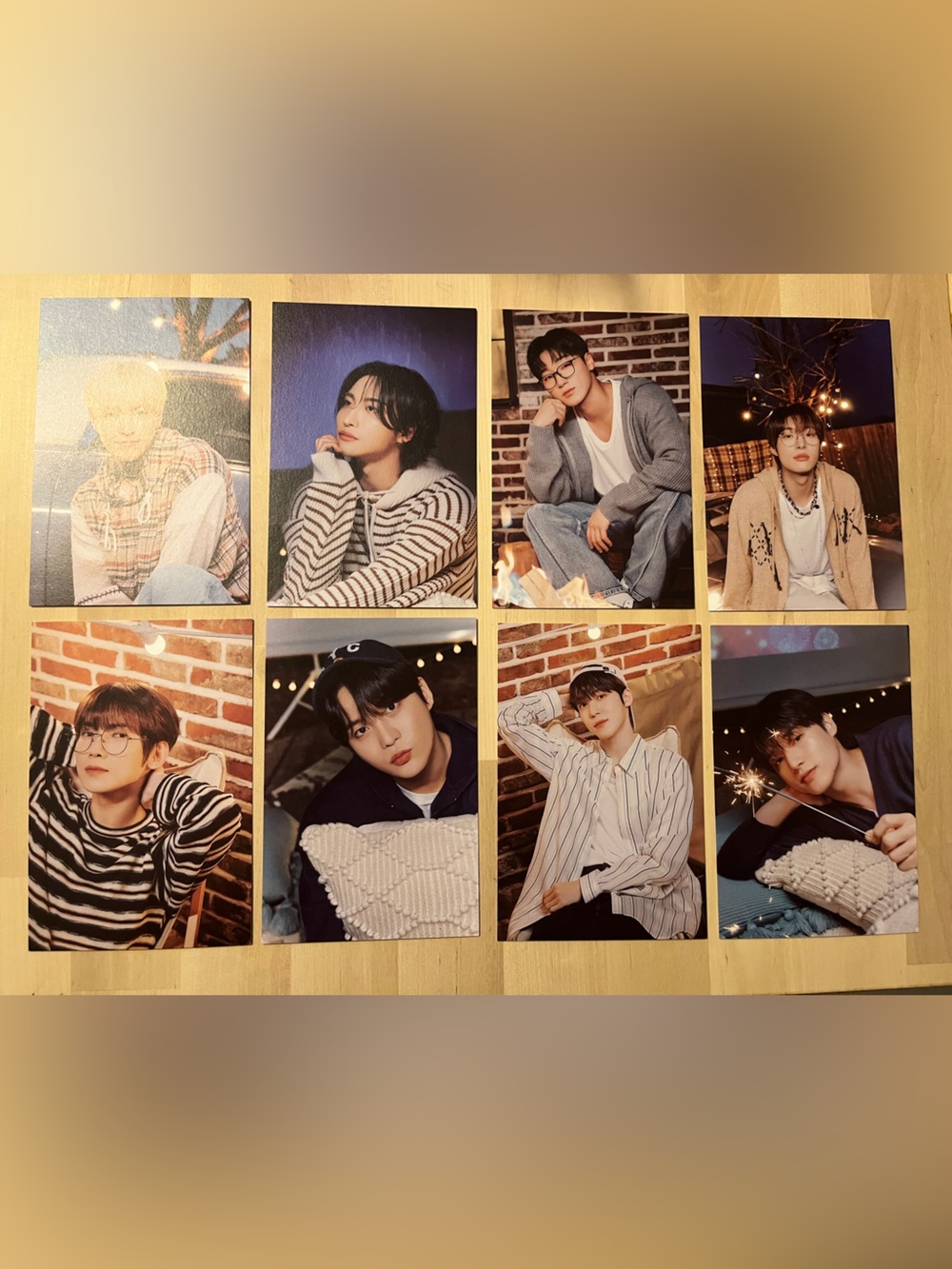 Set of 8 official Ateez postcard photos - OT8 - San, Mingi, Seonghwa